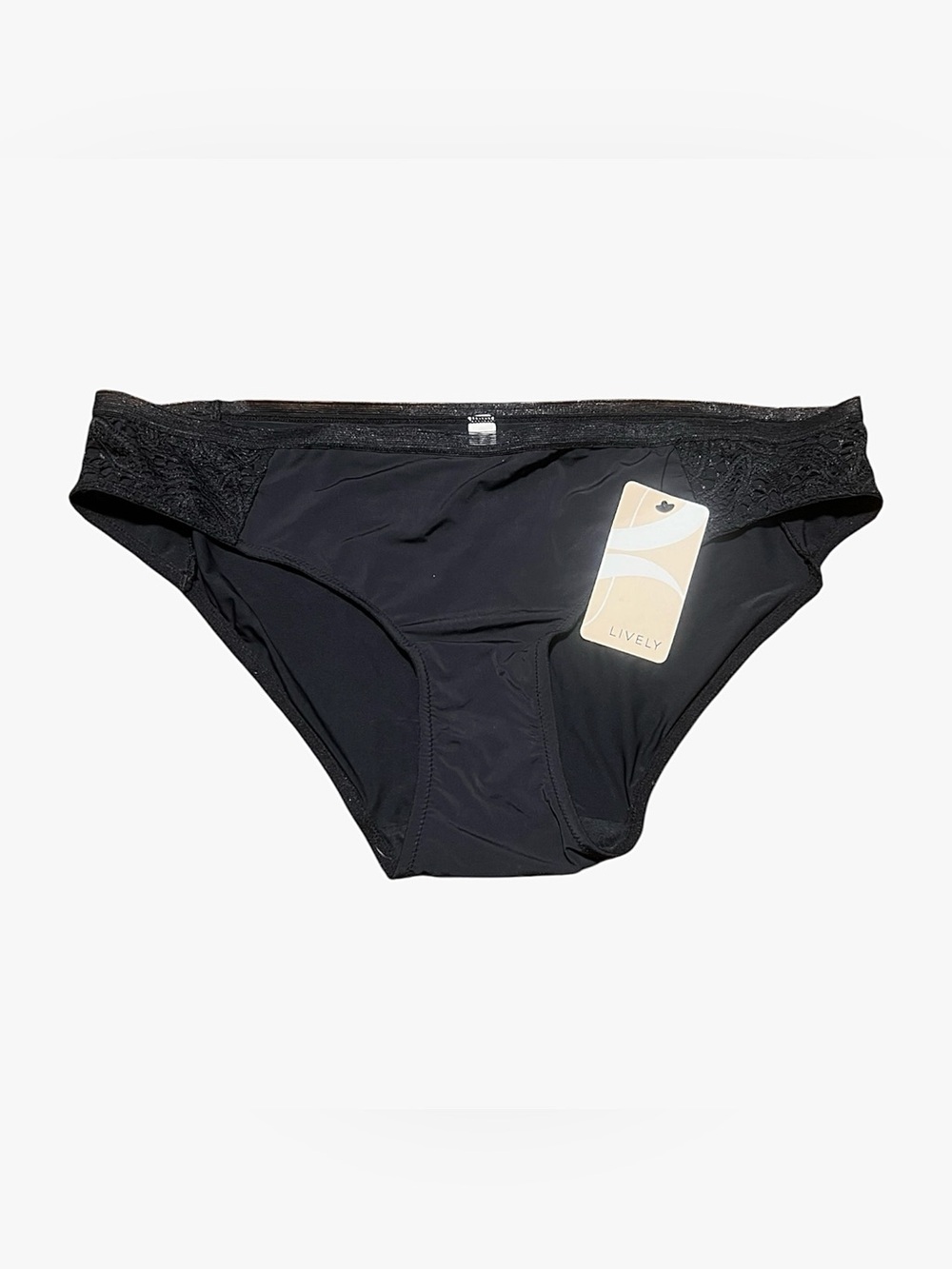 3/$20 💜 New! LIVELY Black Bikini Panties w/Lace L